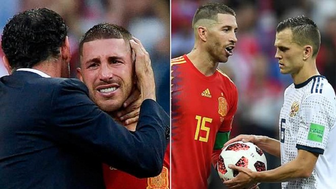 Ramos phát khóc khi thất bại với trò ‘tâm lý chiến’ Cheryshev trong ngày Tây Ban Nha bị loại