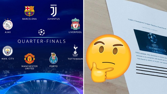 Nghi vấn: UEFA để lộ kết quả bốc thăm tứ kết Champions League? Tottenham sẽ gặp MU?