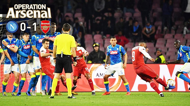 VIDEO Napoli 0-1 Arsenal (0-3): Lacazette ghi bàn, 'Pháo thủ' vào bán kết Europa League