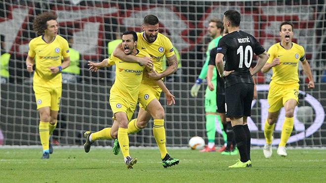 Frankfurt 1-1 Chelsea: Pedro lập công, Chelsea có lợi thế lớn cho trận lượt về