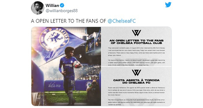 Chelsea, chuyển nhượng Chelsea, Willian, Willian chia tay Chelsea, Chelsea bán Willian, Willian gia nhập Arsenal, tin tức bóng đá Anh, chuyển nhượng bóng đá Anh