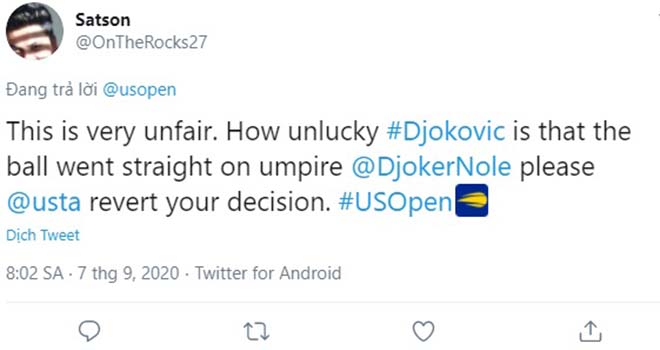 Djokovic, Djokovic bị loại khỏi US Open, Djokovic đánh bóng trúng nữ trọng tài, Djokovic hành động phi thể thao, Mỹ mở rộng, Djokovic vs Busta, Djokovic bị loại