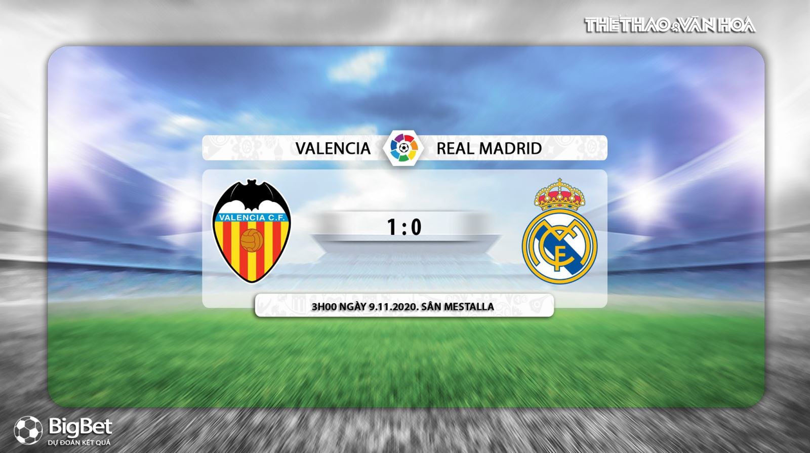Keo nha cai, nhận định kết quả, Valencia vs Real Madrid, Vòng 9 La Liga, Trực tiếp BĐTV, Trực tiếp La Liga vòng 9, Nhận định bóng đá Valencia đấu với Real Madrid, Kèo Real Madrid, Liga