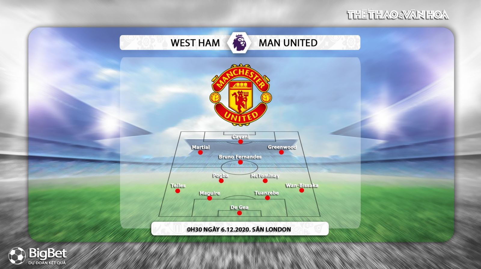 Trực tiếp West Ham vs MU. Truc tiep bong da. Link trực tiếp Ngoại hạng Anh