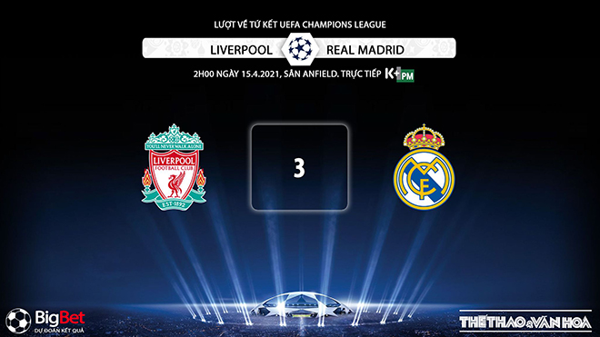 Keo nha cai, Liverpool vs Real Madrid, K+, K+PM trực tiếp tứ kết Cúp C1, xem trực tiếp cúp C1, soi kèo Real Madrid đấu với Liverpool, soi kèo Real, soi kèo Liverpool