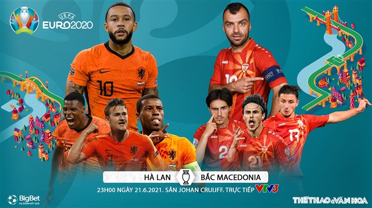 Kèo nhà cái. Soi kèo Hà Lan vs Bắc Macedonia. VTV6 VTV3 trực tiếp EURO 2021
