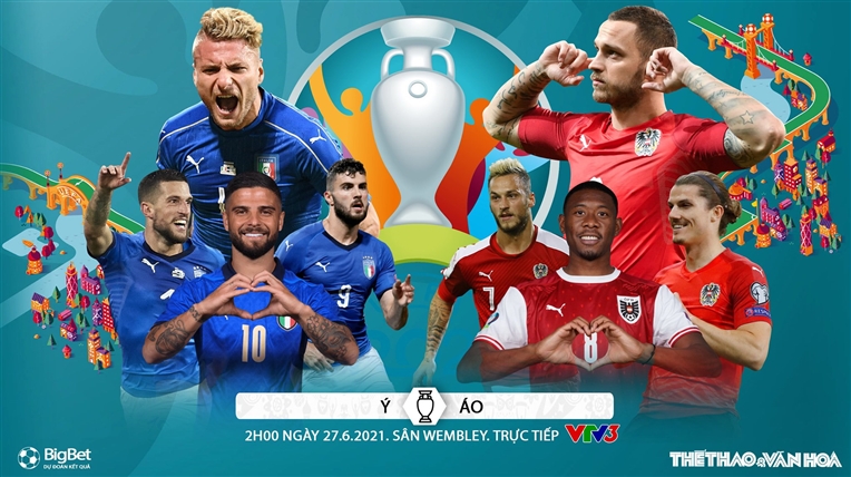 Kèo nhà cái. Soi kèo Ý vs Áo. VTV6 VTV3 trực tiếp bóng đá EURO 2021