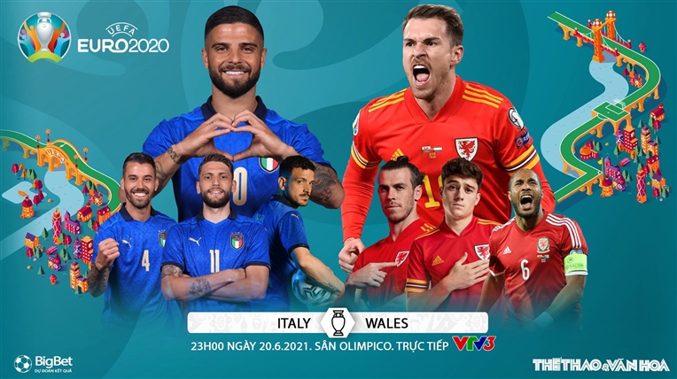 Nhận định kết quả Ý vs Xứ Wales. Nhận định bóng đá bóng đá EURO 2021. Trực tiếp VTV6, VTV3