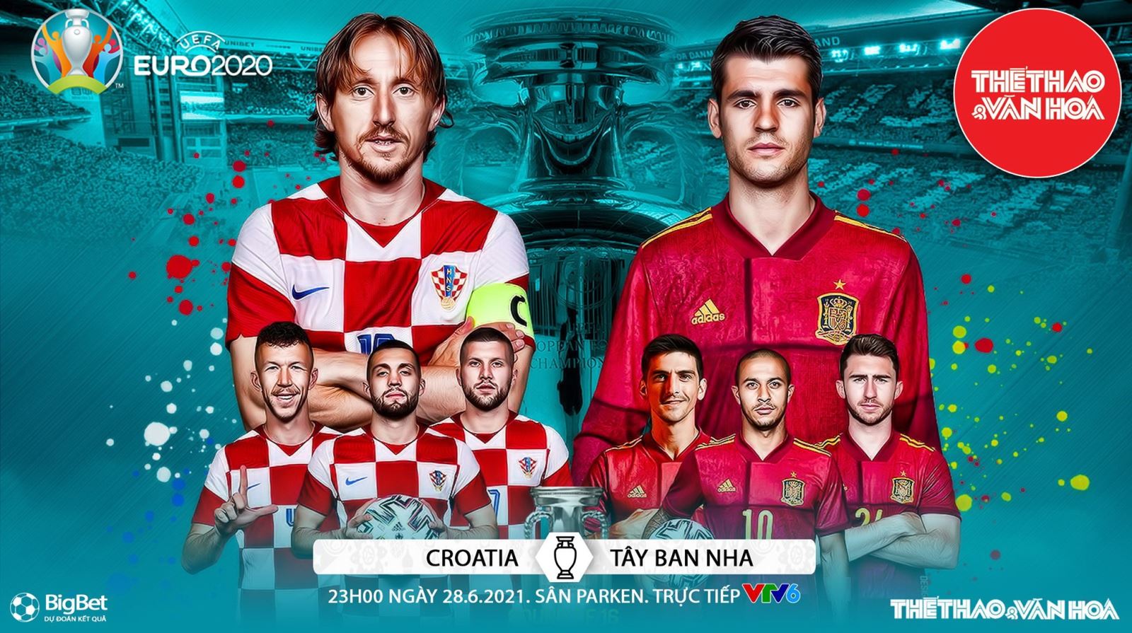 Kèo nhà cái. Soi kèo Croatia vs Tây Ban Nha. VTV6 VTV3 trực tiếp bóng đá EURO 2021