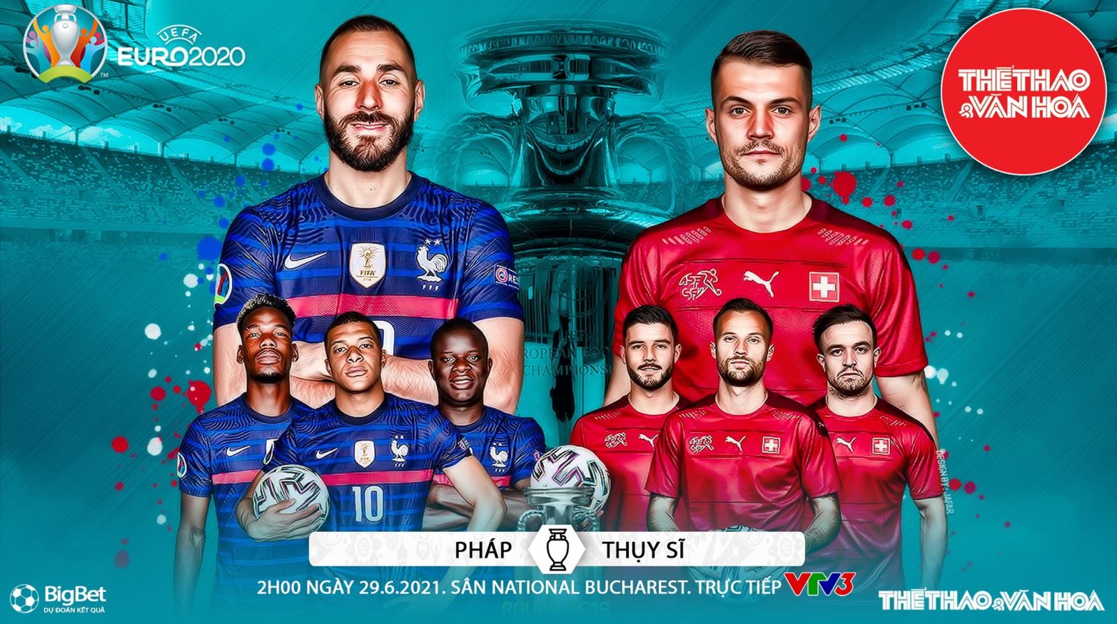 Nhận định kết quả. Nhận định bóng đá Pháp vs Thụy Sỹ. VTV6 VTV3 trực tiếp bóng đá EURO 2021