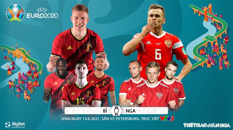 Nhận định bóng đá Bỉ vs Nga. Kèo nhà cái EURO 2021. Trực tiếp bóng đá VTV3, VTV6