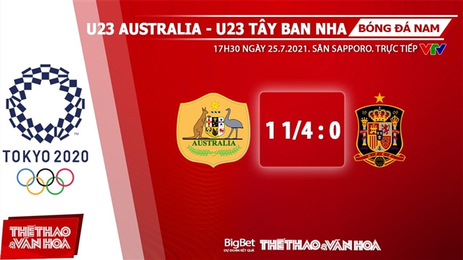 keo nha cai, keo bong da, kèo nhà cái, soi kèo Soi kèo U23 Australia vs Tây Ban Nha, kèo bóng đá Soi kèo U23 Australia vs Tây Ban Nha, VTV6, VTV5, trực tiếp bóng đá hôm nay, Olympic 2021, ty le keo, tỷ lệ kèo