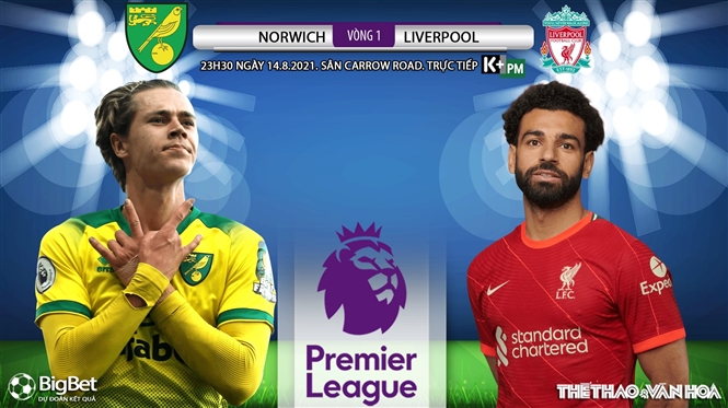 Soi kèo nhà cái Norwich vs Liverpool và nhận định bóng đá Ngoại hạng Anh (23h30, 14/8)