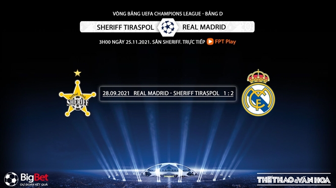 Sheriff vs Real Madrid, nhận định kết quả, nhận định bóng đá Sheriff vs Real Madrid, nhận định bóng đá, Sheriff, Real Madrid, keo nha cai, dự đoán bóng đá, Cúp C1, Champions League