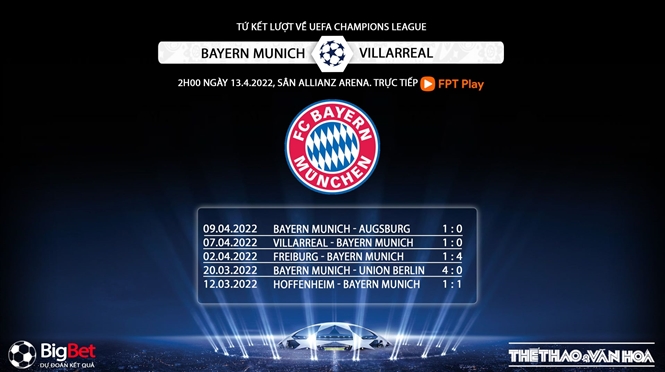 Bayern Munich vs Villarreal, nhận định kết quả, nhận định bóng đá Bayern Munich vs Villarreal, nhận định bóng đá, Bayern Munich, Villarreal, keo nha cai, dự đoán bóng đá, Cúp C1