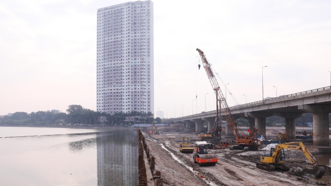Hà Nội đẩy nhanh xây dựng cầu vượt qua hồ Linh Đàm