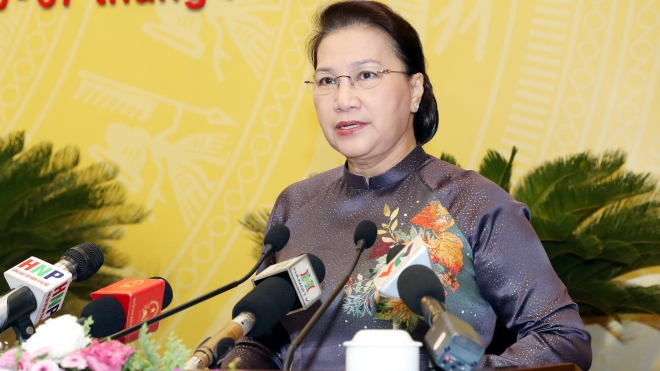  Chủ tịch Quốc hội Nguyễn Thị Kim Ngân dự khai mạc Kỳ họp thứ 15 HĐND thành phố Hà Nội