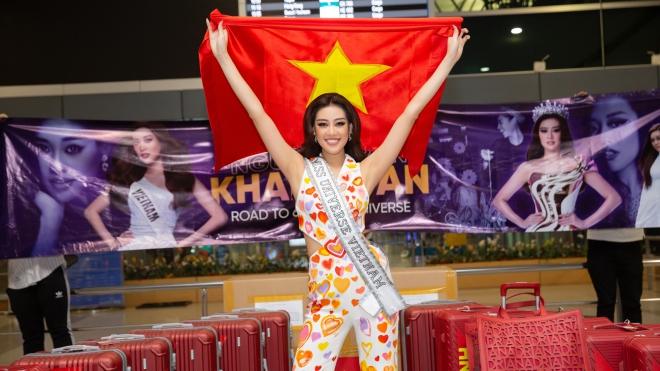 Hoa hậu Khánh Vân đã đến Mỹ tham gia Miss Universe 