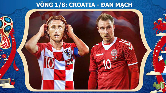 Croatia vs Đan Mạch: Cuộc chiến của hai 'số 10' Modric và Eriksen. Trực tiếp VTV3 (01h00, 2/7)