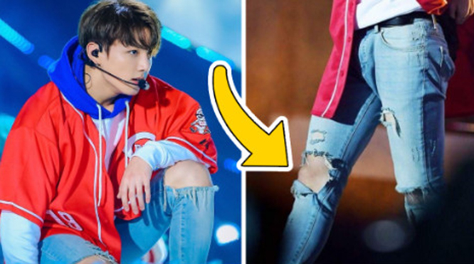 Jungkook BTS gây ‘đốt mắt’ khi để lộ đôi chân săn chắc trong những chiếc quần jean rách 