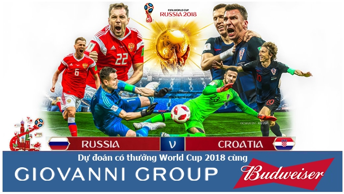 Dự đoán có thưởng World Cup 2018: Trận Nga – Croatia (Vòng tứ kết)