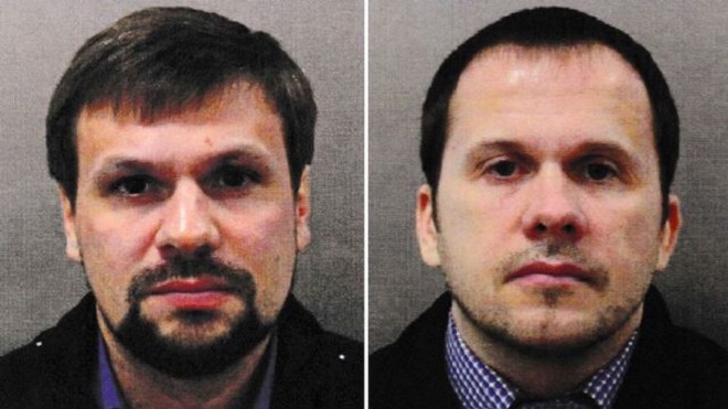 Hai nghi phạm Alexander Petrov (trái) và Boshirov. Ảnh: News Sky