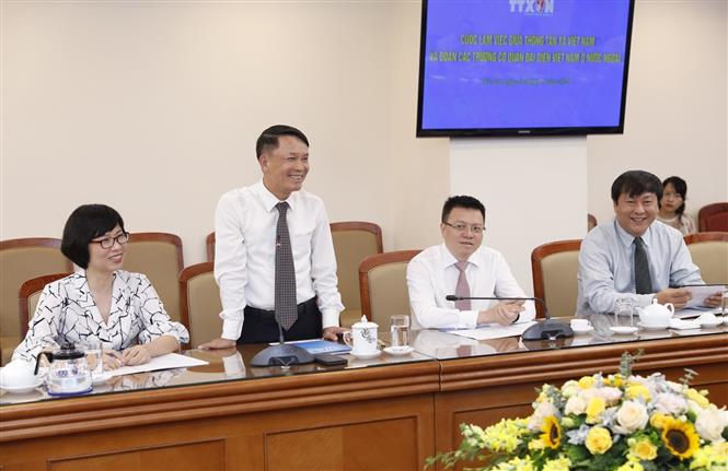 Trong ảnh: Tổng Giám đốc Thông tấn xã Việt Nam Nguyễn Đức Lợi phát biểu. Ảnh: Dương Giang - TTXVN