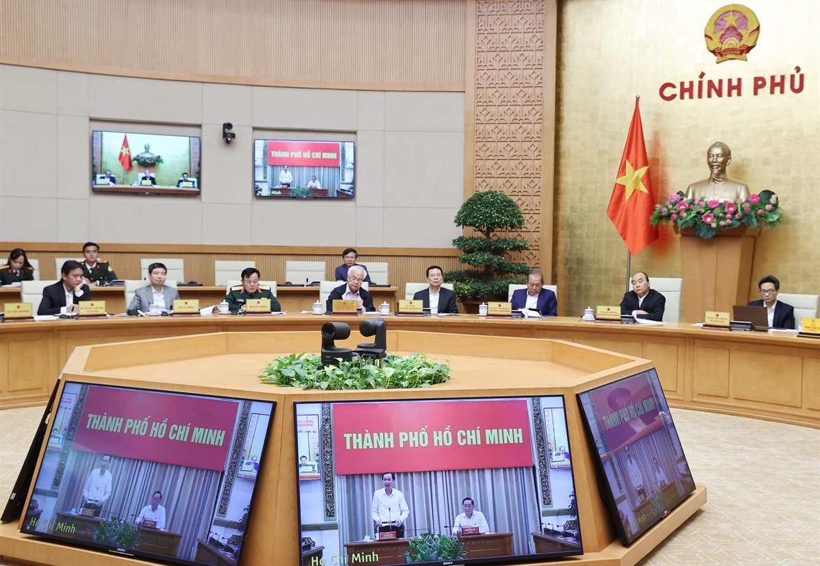 Ban Chỉ đạo phòng, chống COVID-19 Thành phố Hồ Chí Minh phát biểu. Ảnh: Thống Nhất – TTXVN