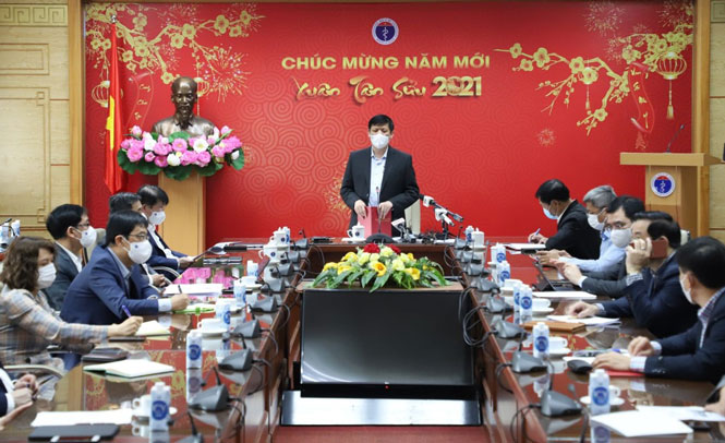 Bộ trưởng Bộ Y tế Nguyễn Thanh Long chủ trì hội nghị giao ban trực tuyến về phòng, chống dịch Covid-19.
