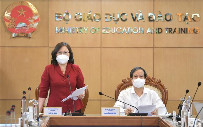 Năm học 2021-2022, Bộ trưởng Nguyễn Kim Sơn, Giáo dục mầm non, giáo dục mầm non năm học 2021-2022, Bộ trưởng Nguyễn Kim Sơn tại hội nghị trực tuyến, tổng kết năm học