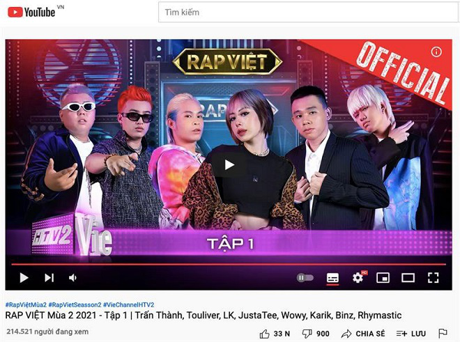 Rap Việt mùa 2 lọt Top 1 Trending, Rap Viêt đứng Top 1 Trending, Trending Youtube, Rap Việt, Rap Việt mùa 2, Rap Việt mùa 2 Top 1 youtube, Hơn 10 triệu lượt xem Rap Việt
