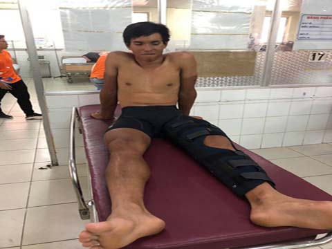 Huỳnh Hoàng Phúc gặp tai nạn đáng tiếc phải nhập viện khi giải chỉ còn 2 chặng. Ảnh: QL