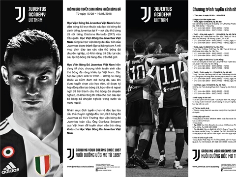 Học viện Juventus khởi động tìm kiếm tài năng. Ảnh: BMG