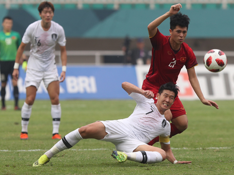 U23 Việt Nam của Đình Trọng đã chấp nhận thất bại trước đối thủ đẳng cấp nhất châu lục hiện tại. Ảnh: AFC 