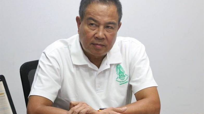 Chủ tịch FAT Somyot Poompanmuang vẫn duy trì phương án cho Thai-League trở lại vào ngày 18/4 tới. Ảnh: Daily