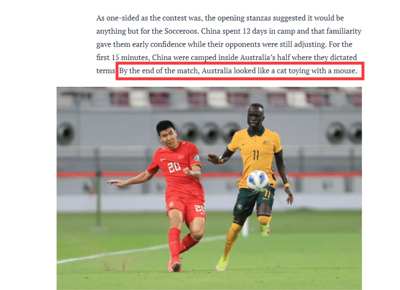 Báo chí Australia xem nhẹ đội tuyển Trung Quốc sau trận thắng đậm 3-0 ngày ra quân. Ảnh: Sydney Morning Herald