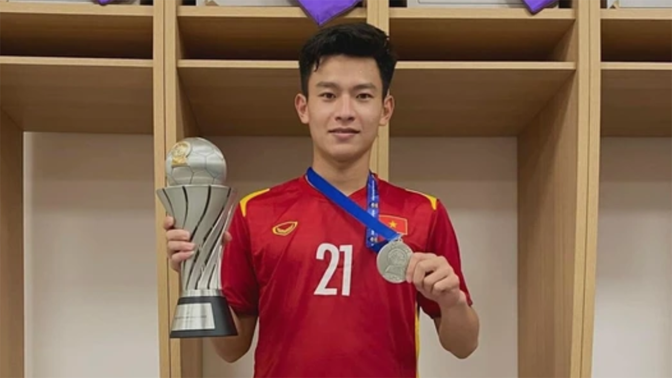Tuấn Tài là thủ khoa Đại học Sư phạm Thể dục Thể thao Hà Nội và cũng là thành viên hiếm hoi vô địch U23 Đông Nam Á, HCV SEA Games 31. Ảnh: TT