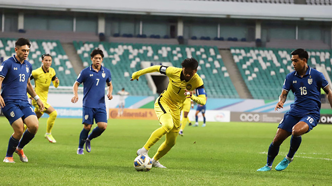 Mukhairi là người ghi bàn duy nhất đến lúc này cho U23 Malaysia sau 2 lượt trận đầu. Ảnh: FAM