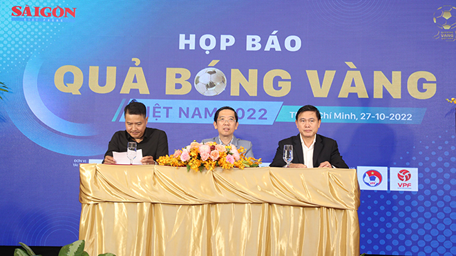 Quả bóng vàng Việt Nam 2022 chính thức khởi động giải thưởng năm thứ 27 vào sáng 27-10 tại TPHCM. Ảnh: VPF