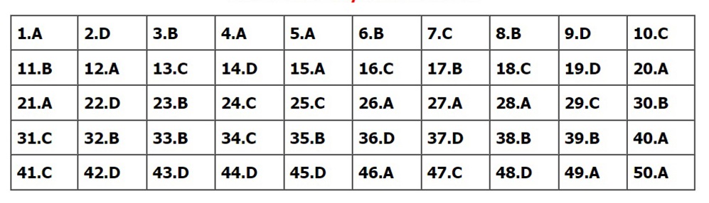 Đáp án môn Toán, Đáp án Toán, Đáp án môn Toán thi Tốt nghiệp THPT 2022, đáp án Toán, Đáp án môn Toán 24 mã đề, Đáp án Toán 24 mã đề, đáp án Toán thi THPT năm 2022