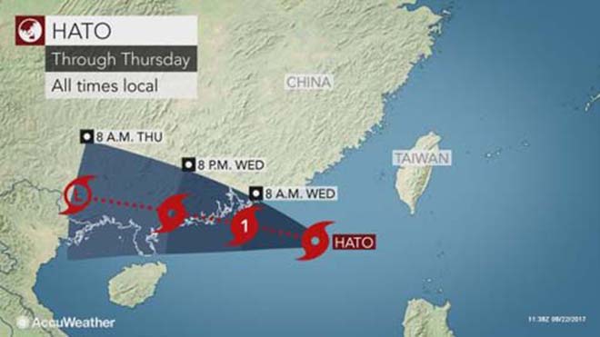 Trung Quốc ra cảnh báo cam về bão Hato