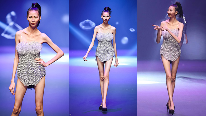 Hoảng hốt Cao Ngân gầy trơ xương đêm chung kết Vietnam's Next Top Model 2017