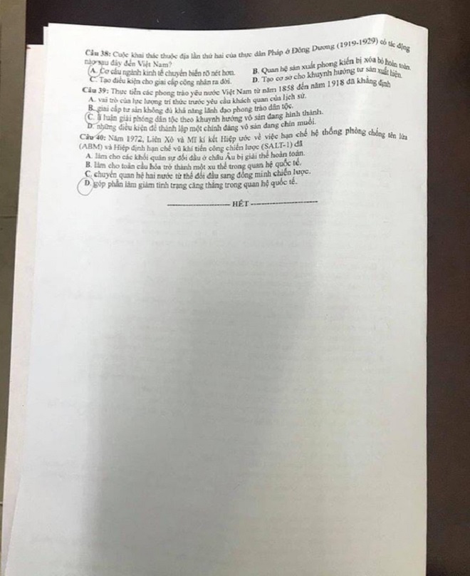 Đề thi Sử THPT Quốc gia 2020, Đề thi Sử THPT Quốc gia năm 2020, Đề thi Sử THPT Quốc gia, Đề thi môn sử, đề lịch sử, Đề thi lịch sử, thi THPT quốc gia