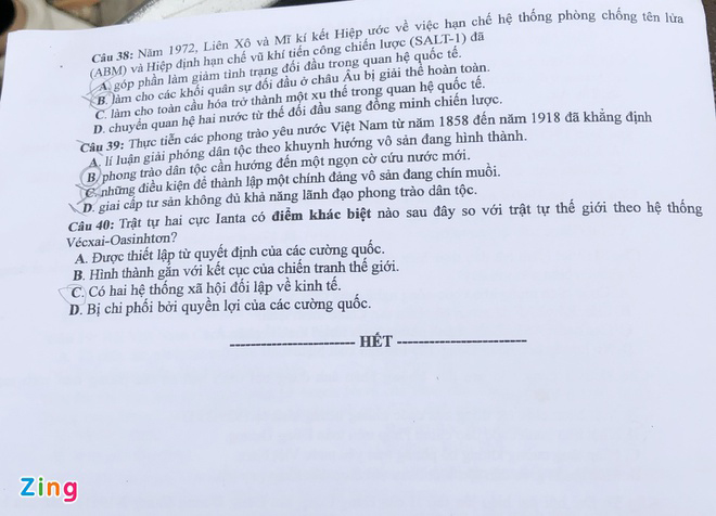 Đáp án Sử THPT Quốc gia 2020, Đáp án Sử THPT Quốc gia năm 2020, Đáp án Sử THPT Quốc gia, Đáp án môn Sử, đáp án Sử, Đáp án Sử, lời giải môn Sử, đáp án đề Sử