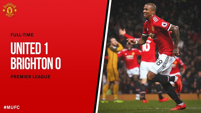 M.U 1-0 Brighton: Ashley Young lập công, M.U thắng trên sân nhà