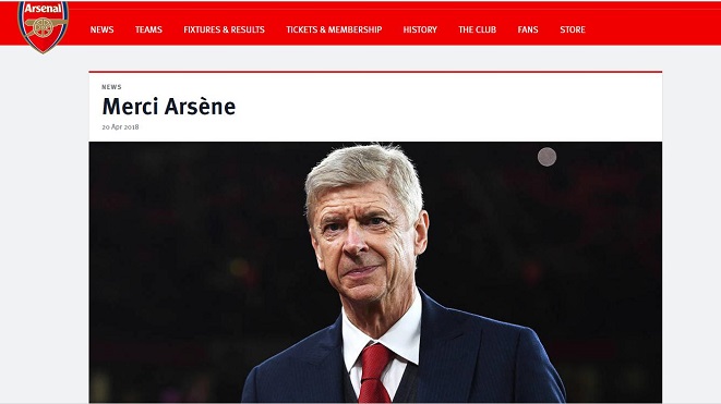 CHÍNH THỨC: HLV Arsene Wenger thông báo rời Arsenal vào cuối mùa
