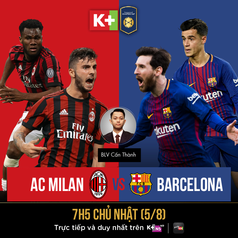 Link xem trực tiếp AC Milan vs Barcelona (07h05,05/8)