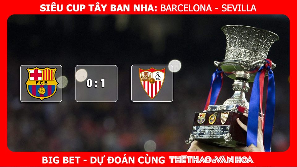 Soi kèo Siêu cúp Tây Ban Nha: Barcelona vs Sevilla (3h00 ngày 13/8)