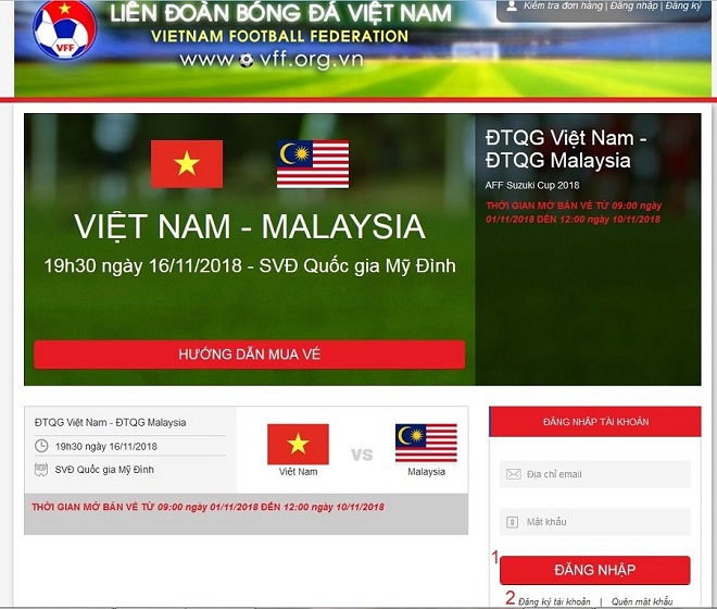 NÓNG: Thay đổi thời gian bán vé trận Bán kết AFF Cup 2018 của đội tuyển Việt Nam