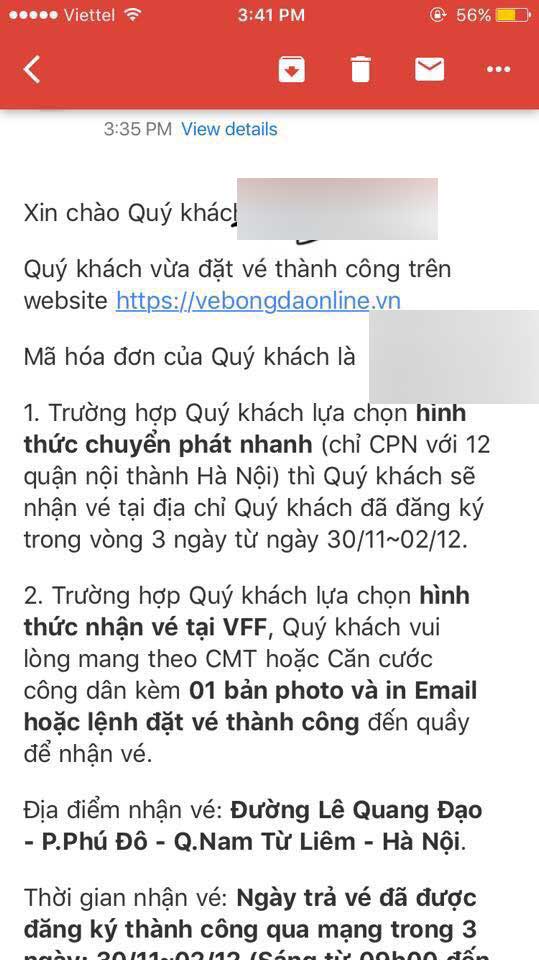 10h00 sáng hôm nay (29/11), VFF tiếp tục bán vé online trận Việt Nam vs Philippines